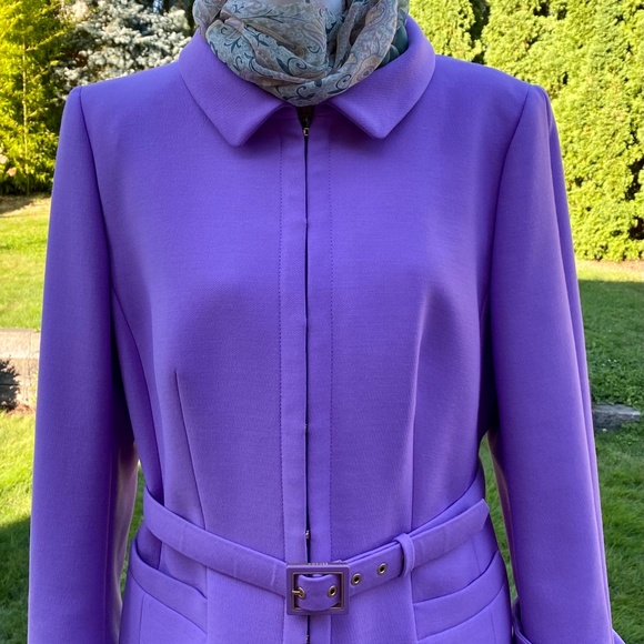 Designer Escada Virgin Wool Lavender Light Jacket  Blazer Office Outfit - Picture 2 of 12